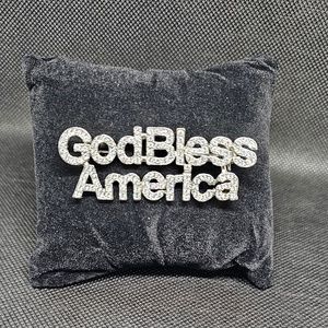 God Bless America brooch